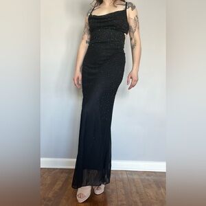 Tadashi Shoji Black Maxi Beaded Gown